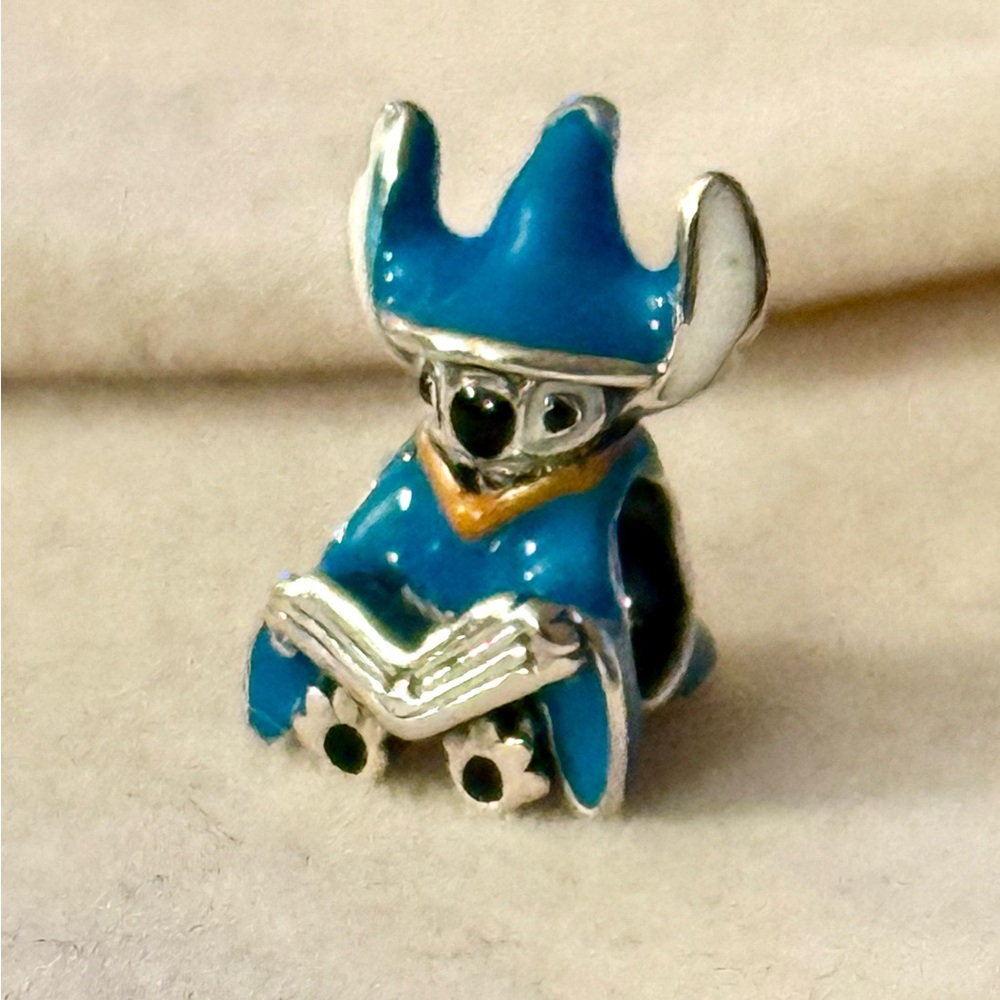 Blue enamel Stitch Wizard Disney Charm fit Pandora